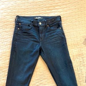 Dark blue skinny legging jeans from express. Skin tight, super soft jeggings.